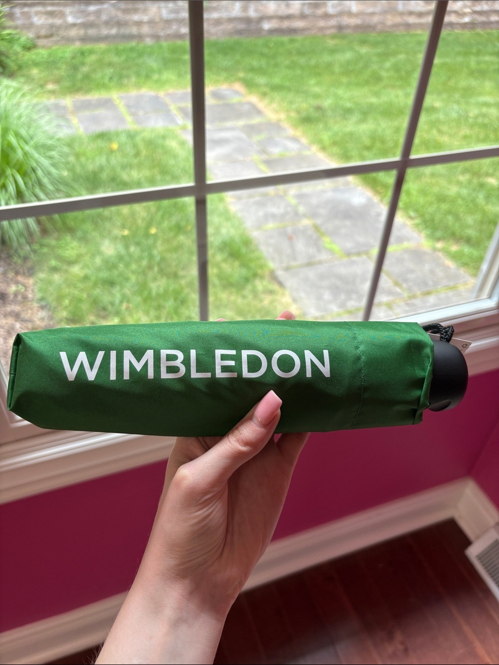 Wimbledon Green and Purple Compact Umbrella NWT - Picture 6 of 6